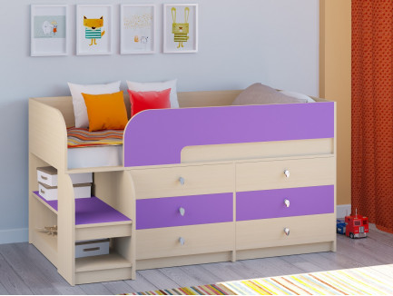 Детская кровать-чердак Астра-9.3 с комодами, спальное место 160х80 см